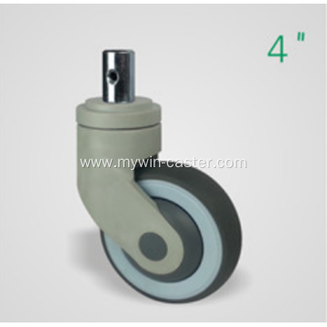 4 Inch Solid Stem Swivel TPR PP Material Medical Caster